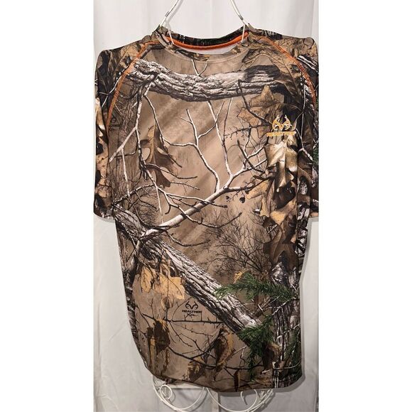Nice Realtree Camouflage Camo Hunting And Fishing short Sleeves Shirt Shirt Mens - Picture 1 of 4